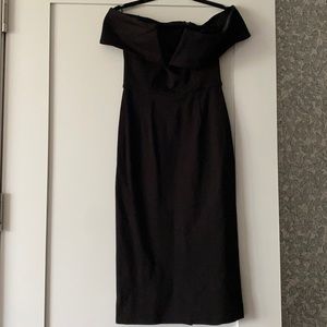 Strapless black mid-length dress by NICHOLAS - 4